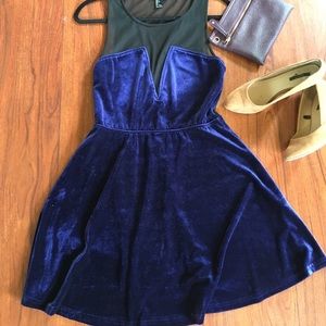 Blue velvet Forever 21 dress